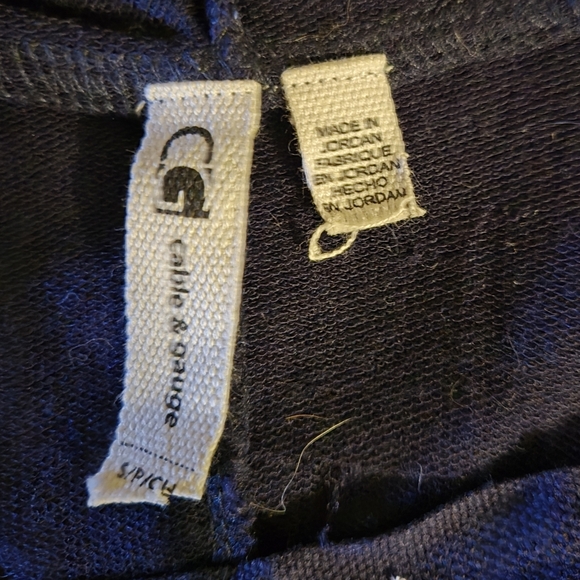 Hoodie Shirt Longsleeve Blue  Pull string with Silver accent eyelets - Picture 7 of 7